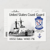 USCGC DALLAS WHEC-716 – カッター – ポストカード (正面/裏面)