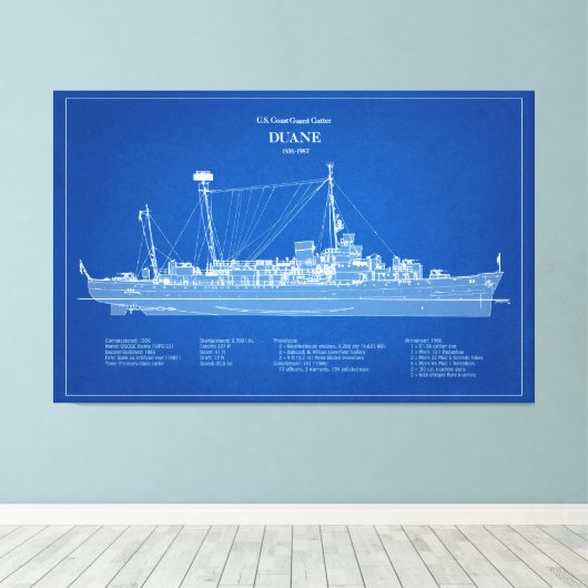 USCGC Duane wpg-33 - ABD キャンバスプリント (インサイチュ (ウッドフロア))
