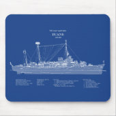 USCGC Duane wpg-33 - ABD マウスパッド (正面)