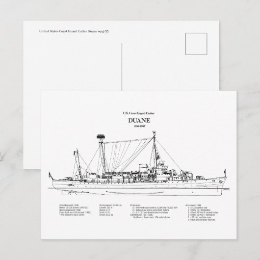 USCGC Duane wpg-33 - BD ポストカード (正面/裏面)