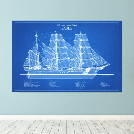 USCGC Eagle wix-327 - ABD キャンバスプリント (インサイチュ (ウッドフロア))