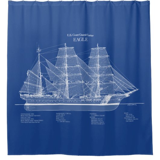 USCGC Eagle wix-327 - ABD シャワーカーテン (正面)