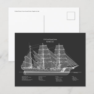 USCGC Eagle wix-327 - PD ポストカード