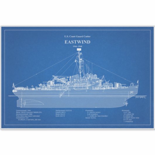USCGC Eastwind wagb-279 - ABD シール (正面)