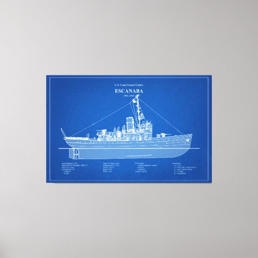 USCGC Escanaba wpc-77 - ABD キャンバスプリント (正面)