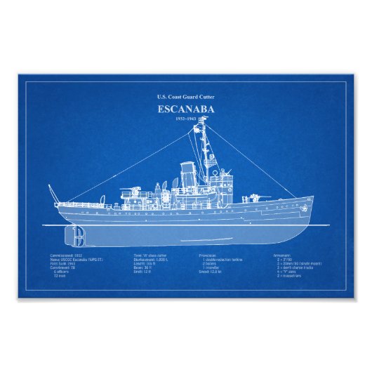 USCGC Escanaba wpc-77 - ABD フォトプリント (正面)