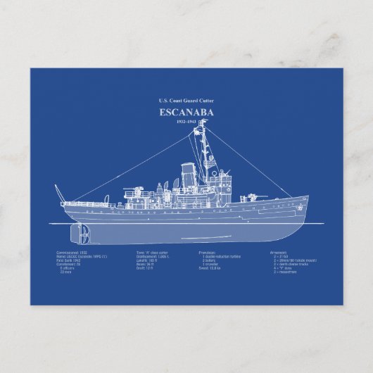 USCGC Escanaba wpc-77 - ABD ポストカード (正面)