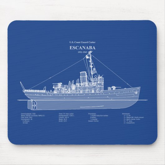 USCGC Escanaba wpc-77 - ABD マウスパッド (正面)