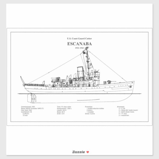 USCGC Escanaba wpc-77 - BD シール (シート)