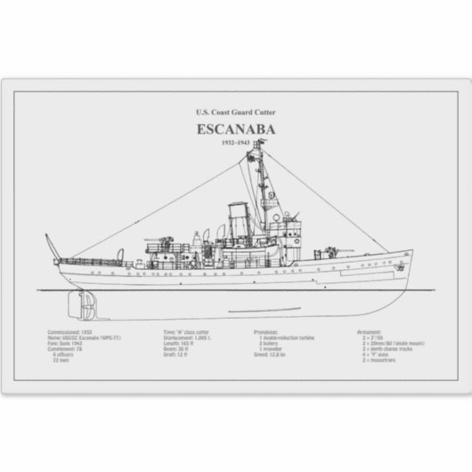 USCGC Escanaba wpc-77 - BD シール (正面)