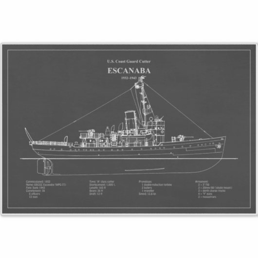 USCGC Escanaba wpc-77 - PD シール (正面)