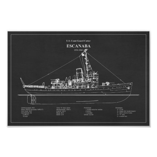 USCGC Escanaba wpc-77 - PD フォトプリント (正面)