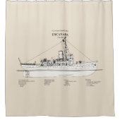 USCGC Escanaba wpc-77 - SBD シャワーカーテン (正面)