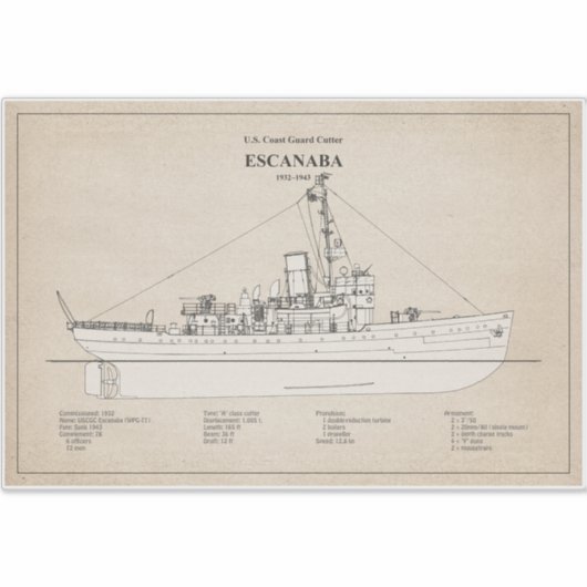USCGC Escanaba wpc-77 - SBD シール (正面)