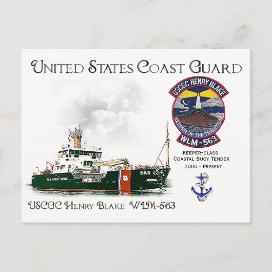 USCGC Henry Blake WLM-563沿岸ブイ・テンダー ポストカード (正面)
