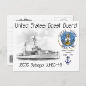 USCGC Sabago WHEC-42カッター ポストカード (正面/裏面)