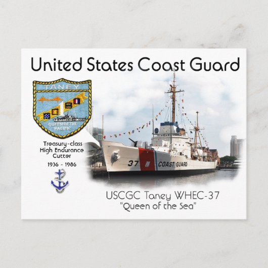 USCGC Taney WHEC-37高耐久カッター ポストカード (正面)