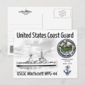 USCGC WACHUSETT WPG-44カッター ポストカード (正面/裏面)