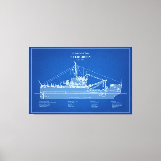 USCGTエバーグリーンwlb-295 - ABD キャンバスプリント (正面)