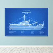 USCGTエバーグリーンwlb-295 - ABD キャンバスプリント (インサイチュ (ウッドフロア))