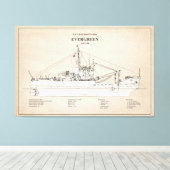 USCGTエバーグリーンwlb-295 - SBD キャンバスプリント (インサイチュ (ウッドフロア))