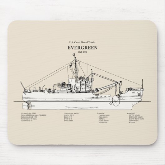 USCGTエバーグリーンwlb-295 - SBD マウスパッド (正面)