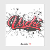 Uschi red Heart Graffiti Aufkleber Sticker シール (シート)