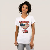usd ヴィンテージ ハート 女性 Tシャツ (正面フル)