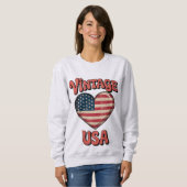 usd vintage heart womens スウェットシャツ (正面フル)