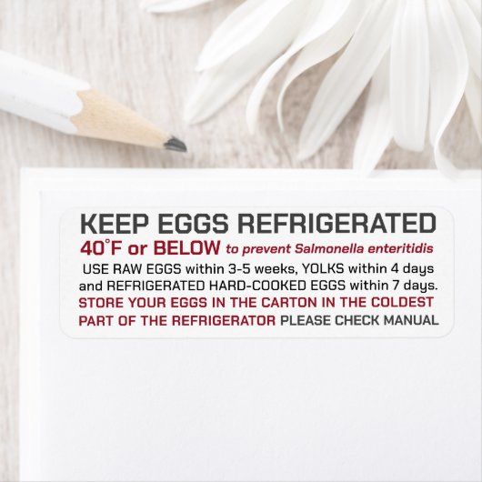 USDA卵カートンの安全性と保管規制 ラベル (インサイチュ)