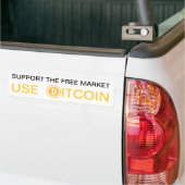 Use bitcoin, support the free market バンパーステッカー (トラック上)