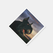 Use If You Dare. Big, black dog スタンダードカクテルナプキン (角)