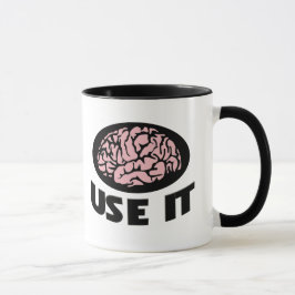 "Use It" Mug – Minimalist Pink Brain Design  マグカップ