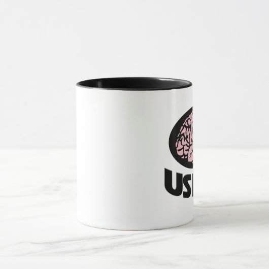 "Use It" Mug – Minimalist Pink Brain Design  マグカップ (中央)