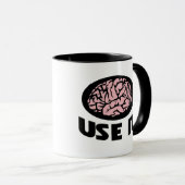 "Use It" Mug – Minimalist Pink Brain Design  マグカップ (正面右)