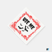 「USE ME」スケルトンとこうもりハローウィンパーティ スタンダードカクテルナプキン