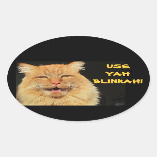 Use Yah Blinkah Says Boston Kittah 楕円形シール