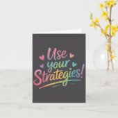 Use Your Strategies Test Day Teacher Student Motiv カード (黄色い花)