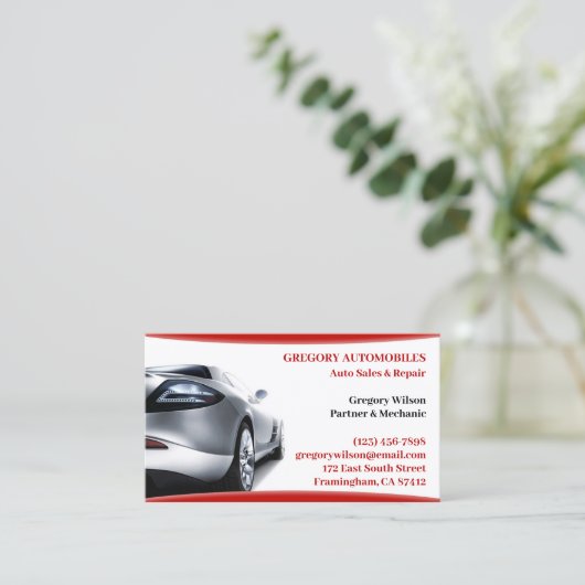 Used Car Sales Business Card Template 名刺 (スタンド正面)