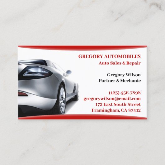 Used Car Sales Business Card Template 名刺 (正面)