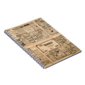 Used paper background. Old newspaper page with vin ノートブック (右側)