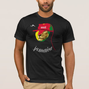 UseetジャマイカLionheadの黒いTシャツ Tシャツ