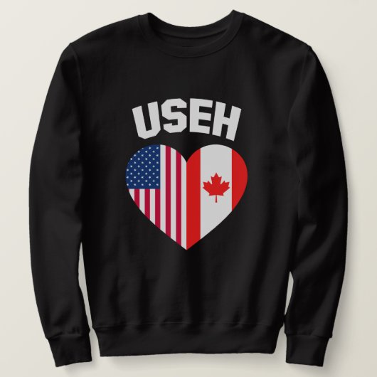 USEHアメリカカナダ国旗おもしろい(カナダ) スウェットシャツ (デザイン正面)