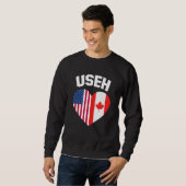 USEHアメリカカナダ国旗おもしろい(カナダ) スウェットシャツ (正面フル)