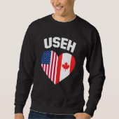 USEHアメリカカナダ国旗おもしろい(カナダ) スウェットシャツ (正面)