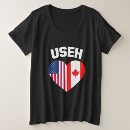 USEHアメリカカナダ国旗おもしろい(カナダ) プラスサイズTシャツ
