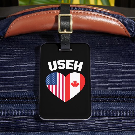 USEHアメリカカナダ国旗おもしろい(カナダ) ラゲッジタグ (正面インサイチュ2)