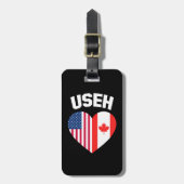 USEHアメリカカナダ国旗おもしろい(カナダ) ラゲッジタグ (正面縦)