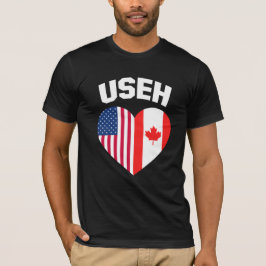 USEHアメリカカナダ国旗おもしろい(カナダ) Tシャツ