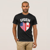 USEHアメリカカナダ国旗おもしろい(カナダ) Tシャツ (正面フル)